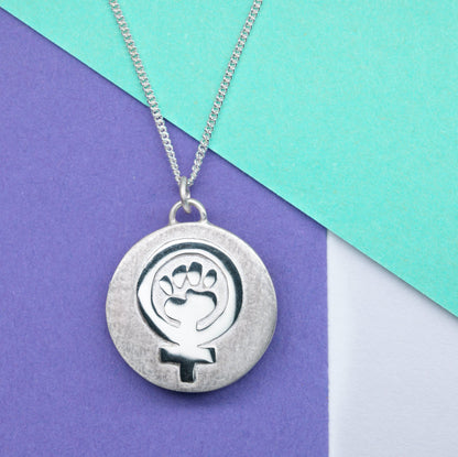 Girl Power coin necklace