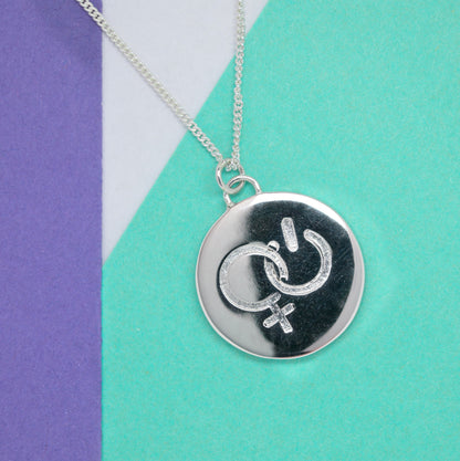 Girl Power coin necklace